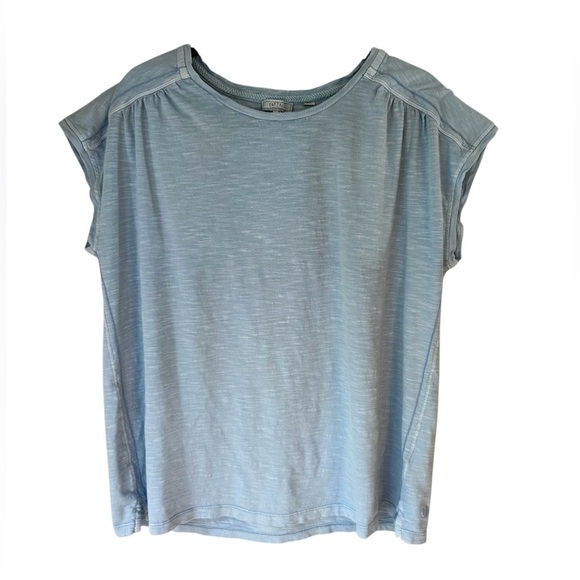 FatFace Sky Blue Relaxed Fit Capped Sleeve Women’s Casual T-Shirt Size 14 - Picture 1 of 5